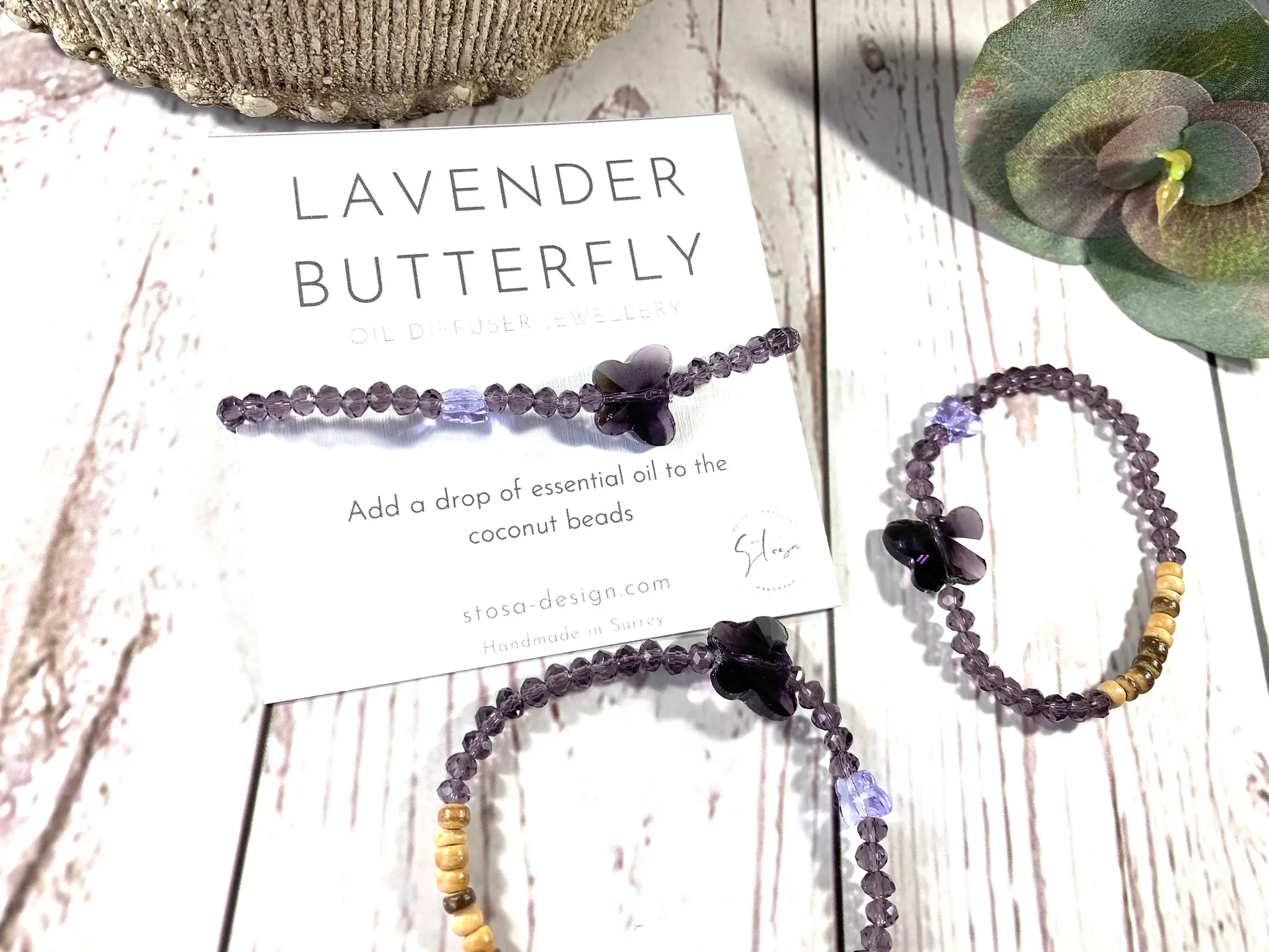 Lavender Butterfly Diffuser Bracelet