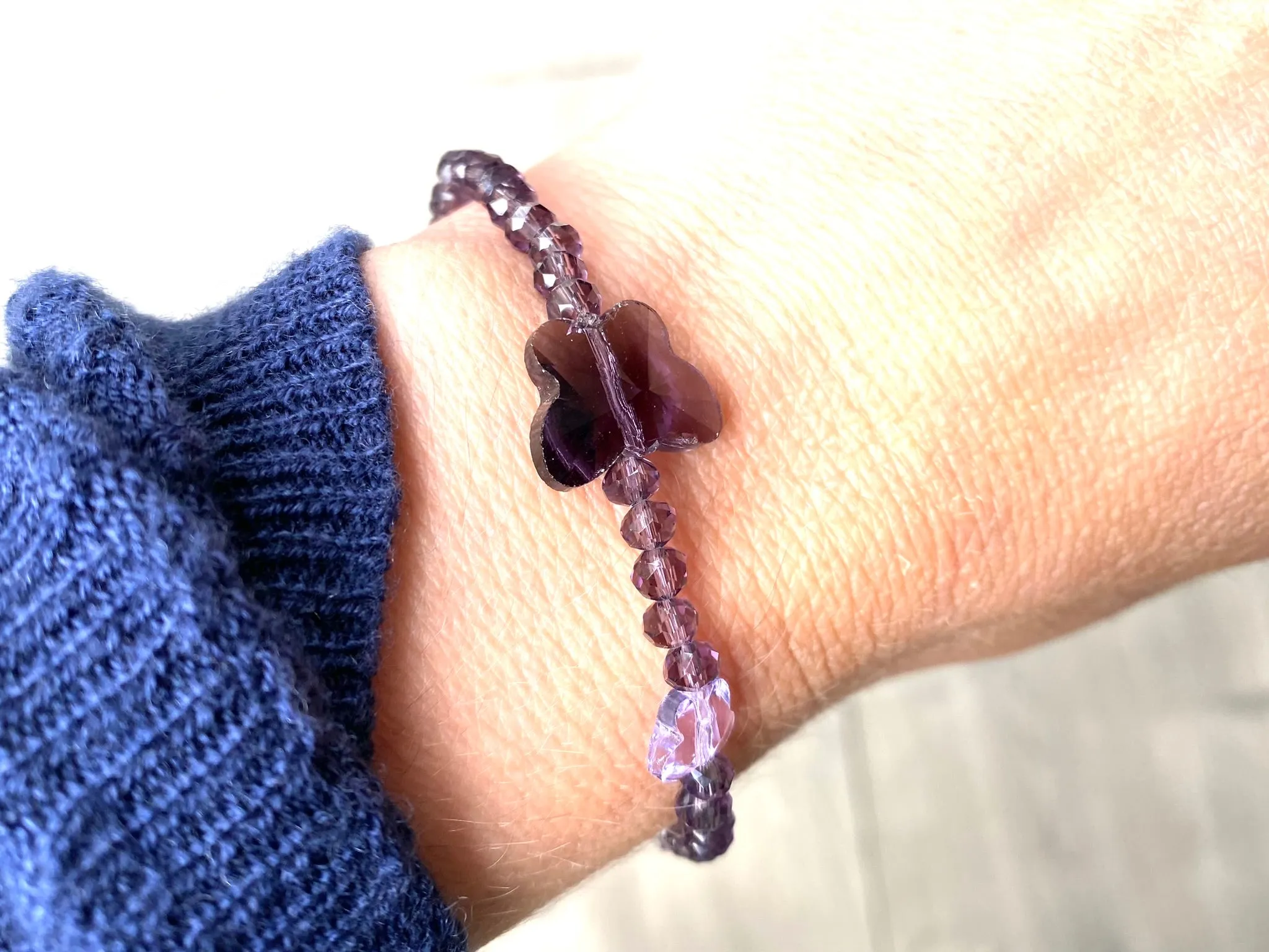 Lavender Butterfly Diffuser Bracelet