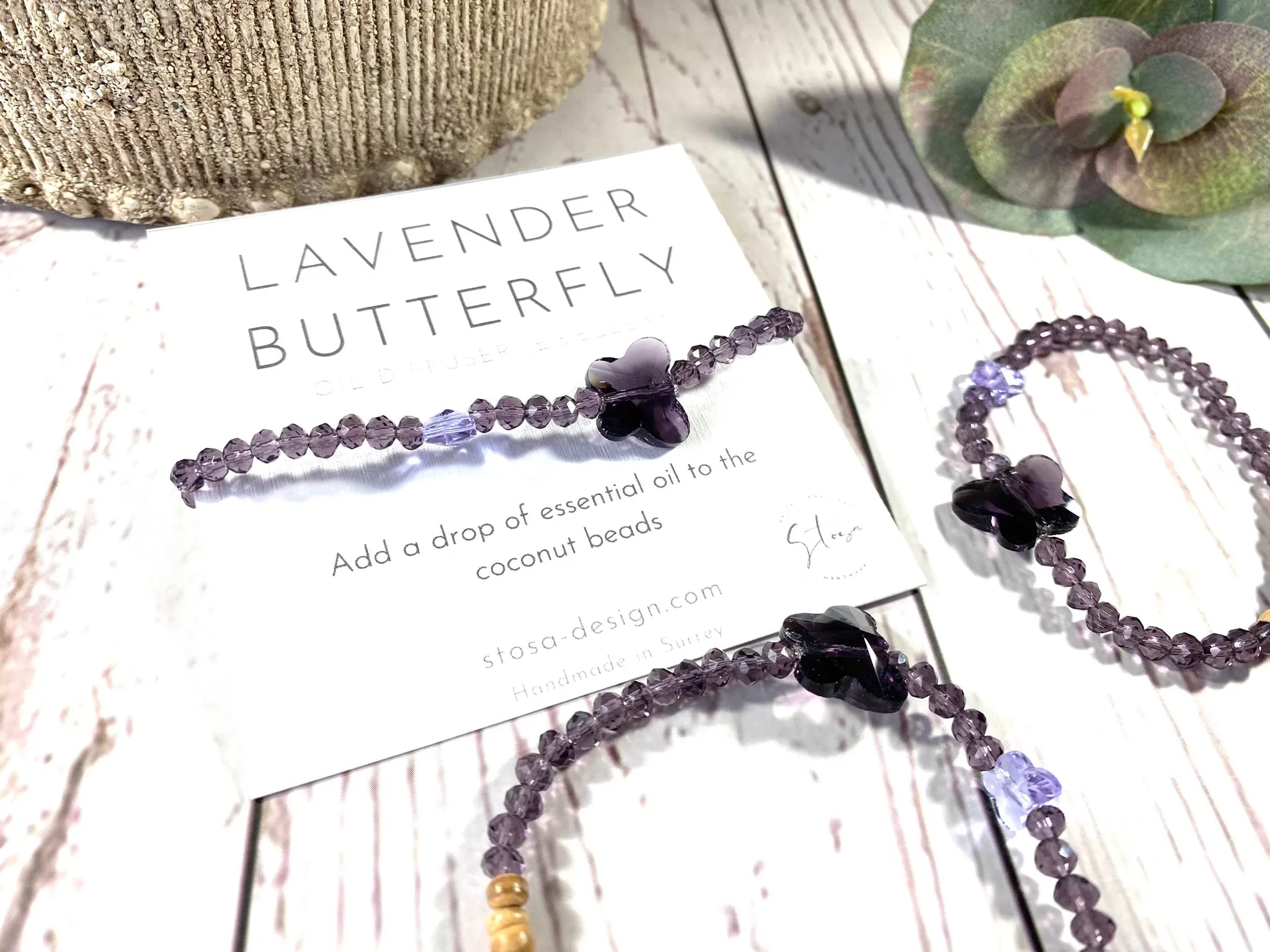 Lavender Butterfly Diffuser Bracelet