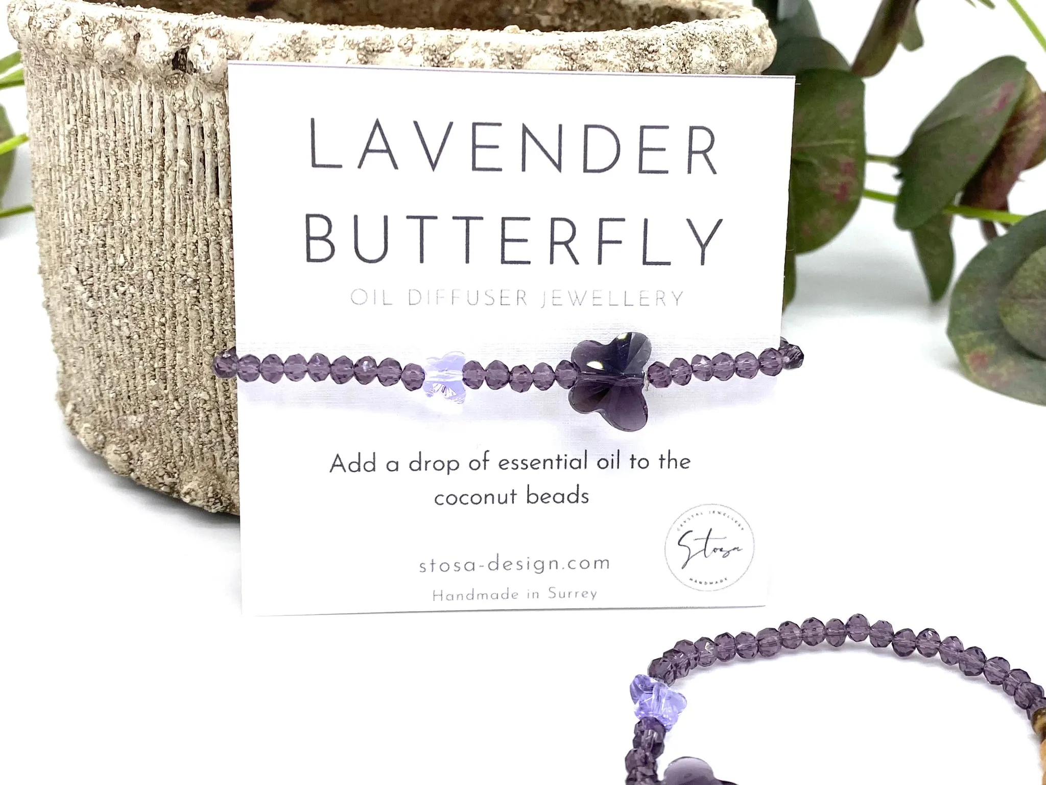 Lavender Butterfly Diffuser Bracelet