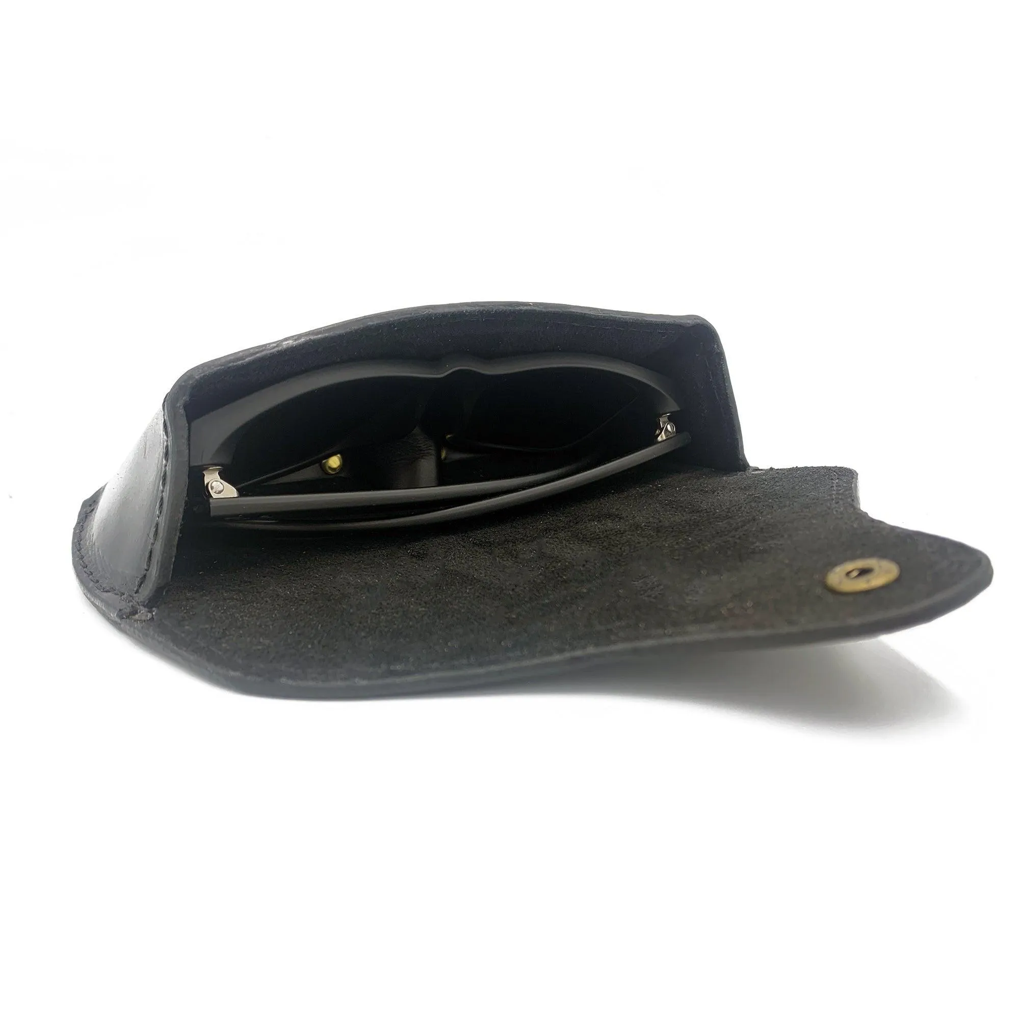 Leather Sunglass Case - Oxford Xcel Leather, Lined with Microsuede, Brass Hardware