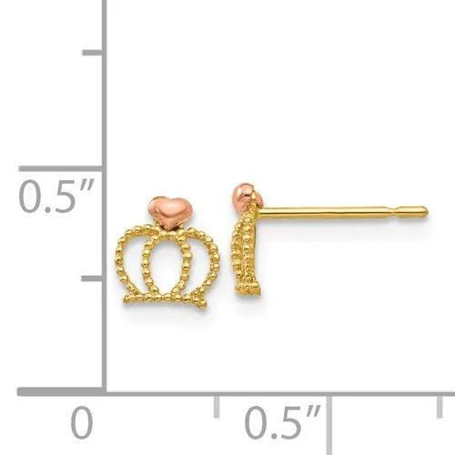 Little Girl Crown Stud Earrings