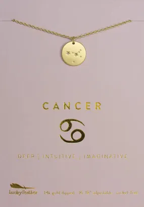 Lucky Feather Zodiac Necklace: Cancer