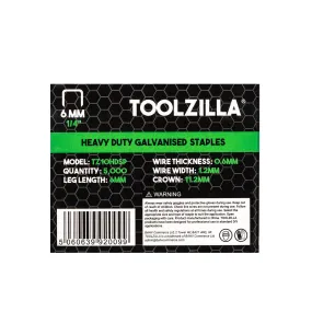 Lzilla Heavy Duty Staples For Staple Gun  Pack Of 5000 Lzilla Galvanized 6mm