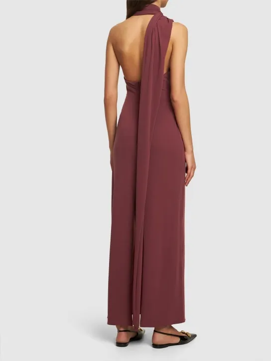 Magda Butrym   Draped jersey long dress w/scarf 