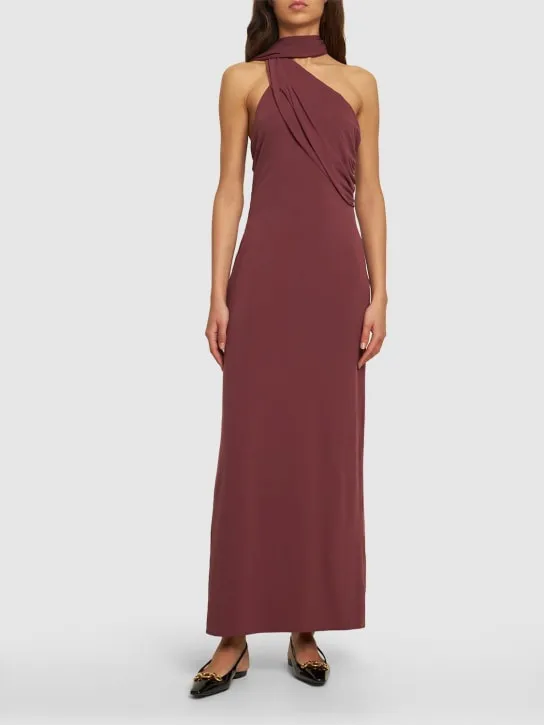 Magda Butrym   Draped jersey long dress w/scarf 