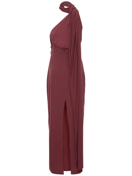 Magda Butrym   Draped jersey long dress w/scarf 