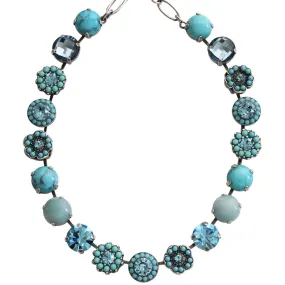 Mariana "Bliss" Silver Plated Lovable Rosette Crystal Necklace, 3084 2672
