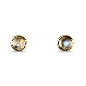 Mark Henry 18k Yellow Gold Round Moonstone Stud Earrings