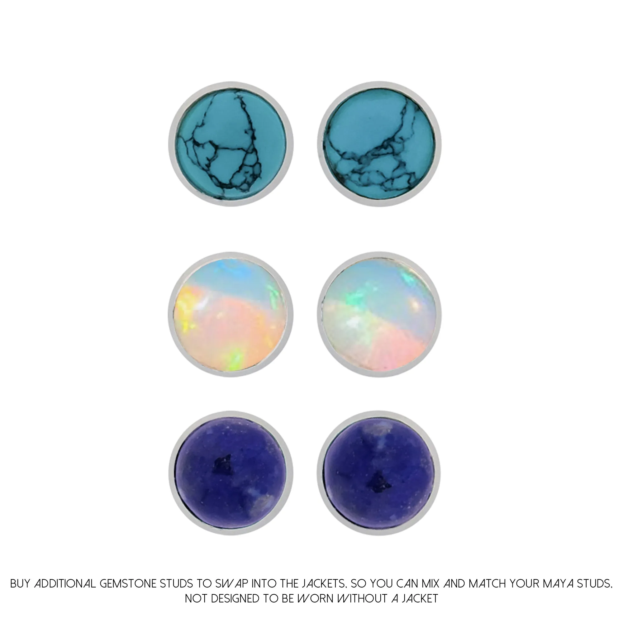 Maya Stud Earrings - Lapis Lazuli