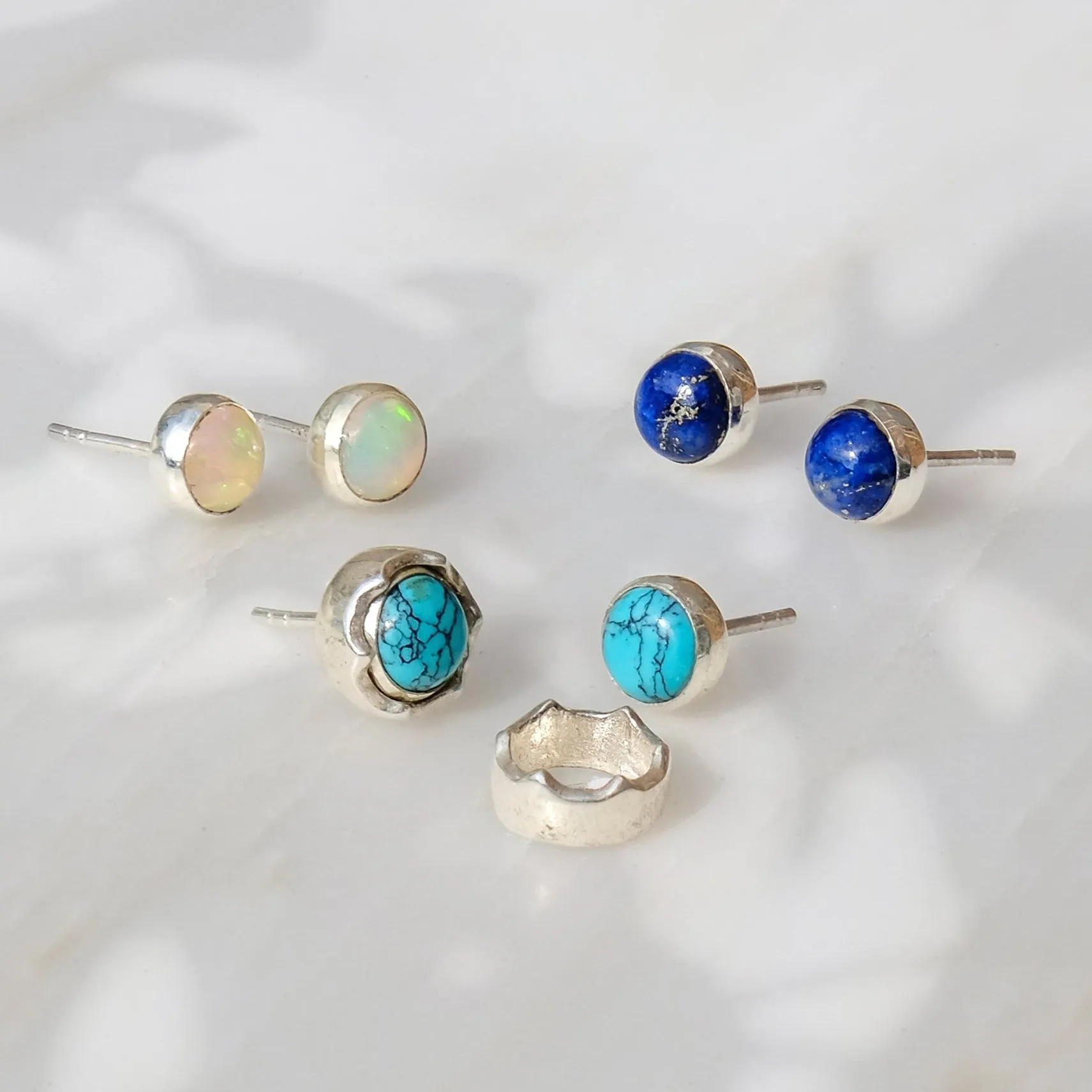Maya Stud Earrings - Lapis Lazuli