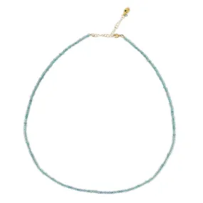 Mini Apatite Gemstone Necklace, Tiny Gemstone Necklace