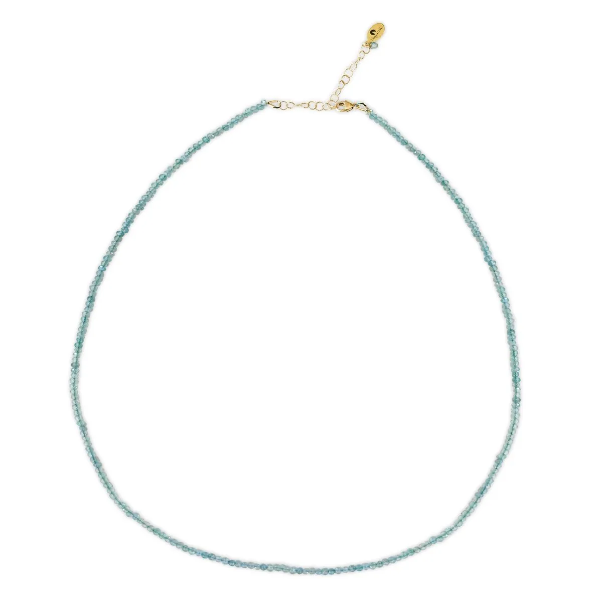 Mini Apatite Gemstone Necklace, Tiny Gemstone Necklace