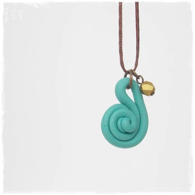 Minimal Turquoise Spiral Necklace
