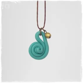 Minimal Turquoise Spiral Necklace
