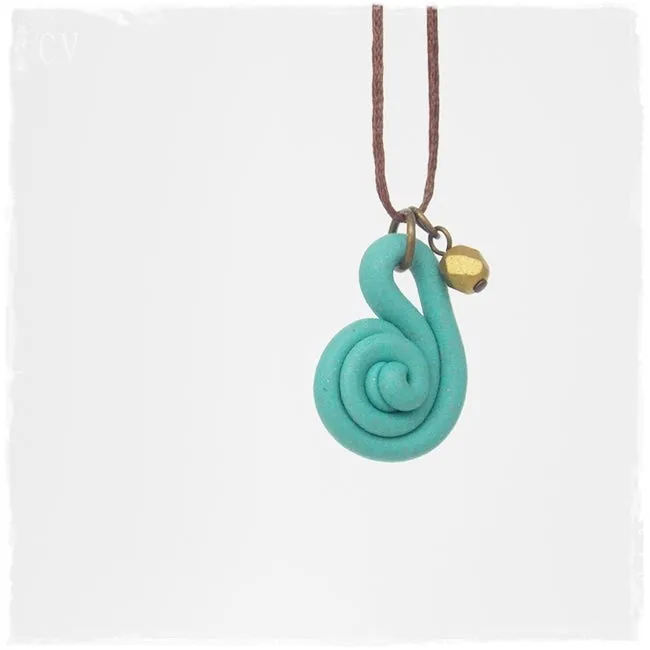 Minimal Turquoise Spiral Necklace