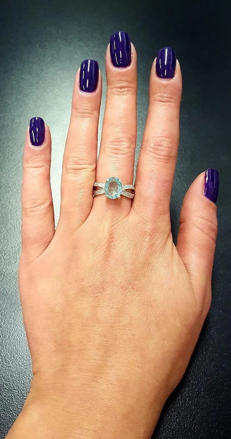 Mint Emerald Ring - Vintage Emerald Ring - Green Solitaire Ring