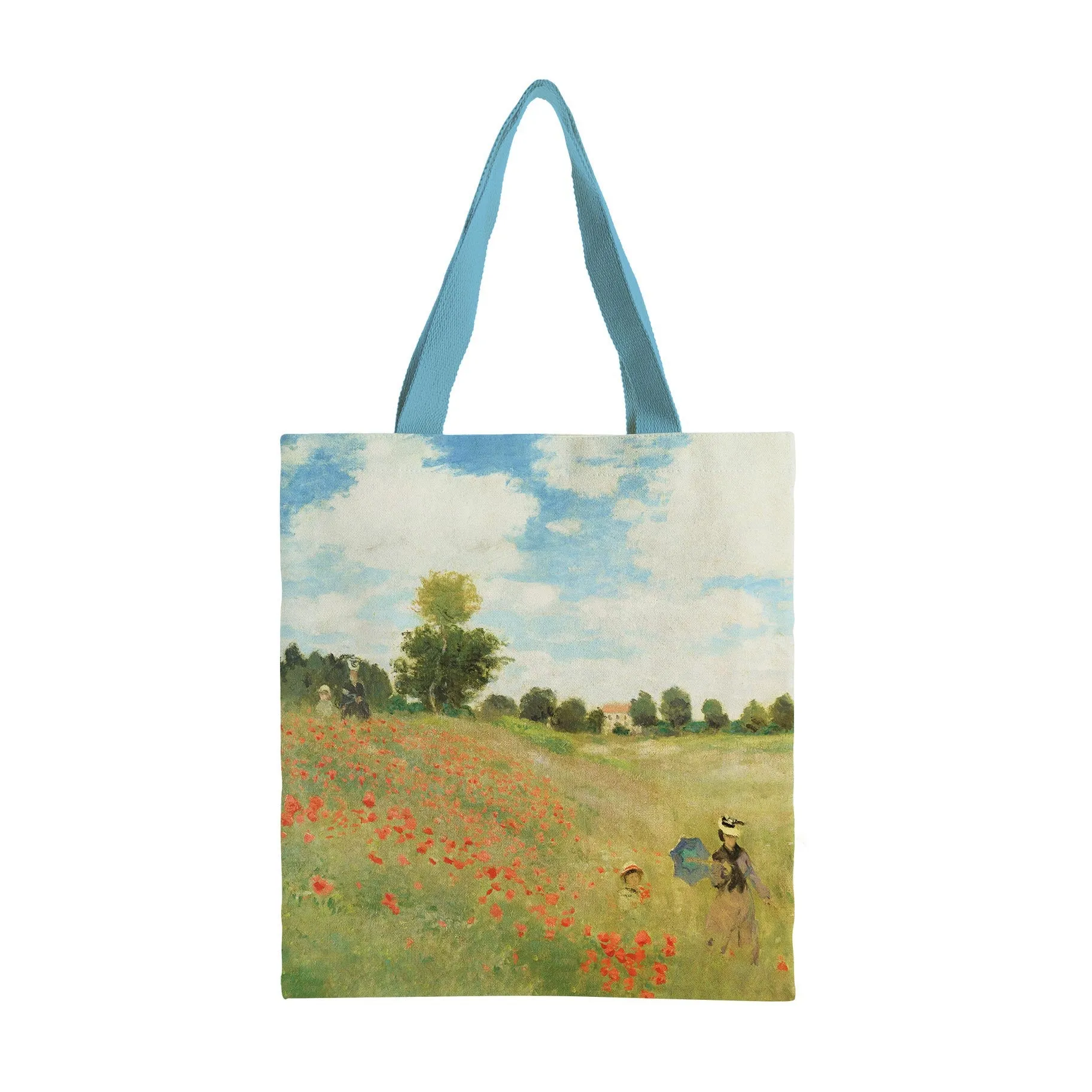 Monet Poppy Field Shoulder Strap Canvas Magazine Tote