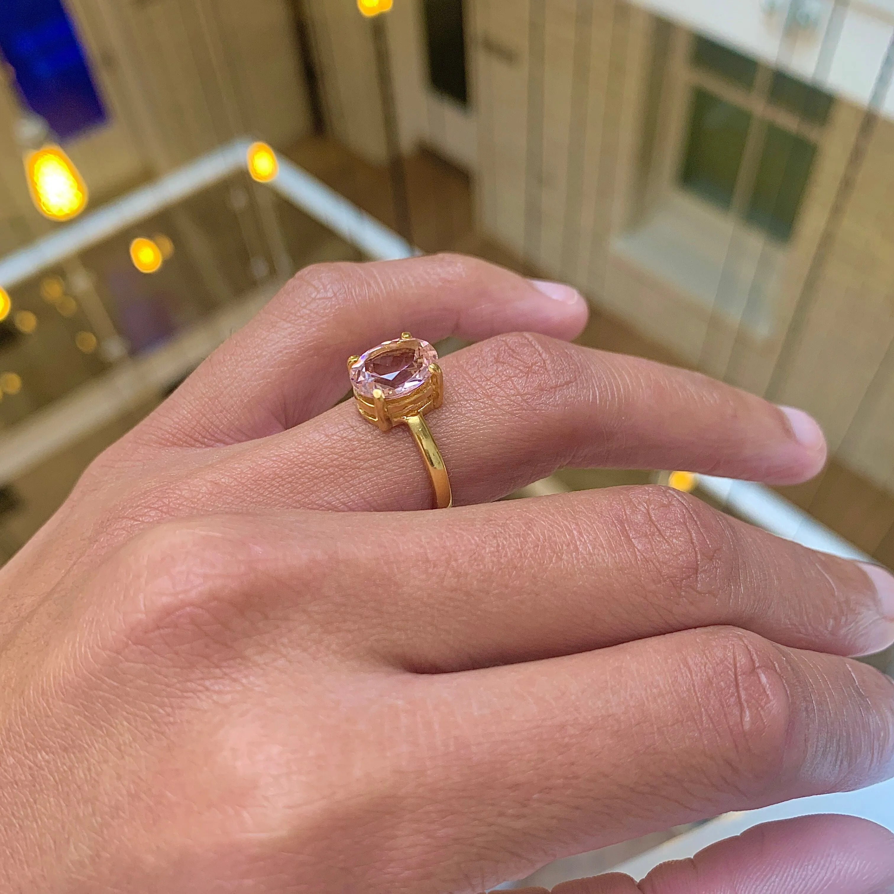 Morganite Engagement Ring - Pink Promise Ring - Gold Morganite Ring