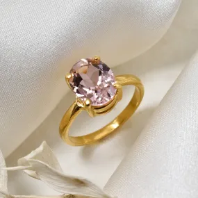 Morganite Engagement Ring - Pink Promise Ring - Gold Morganite Ring