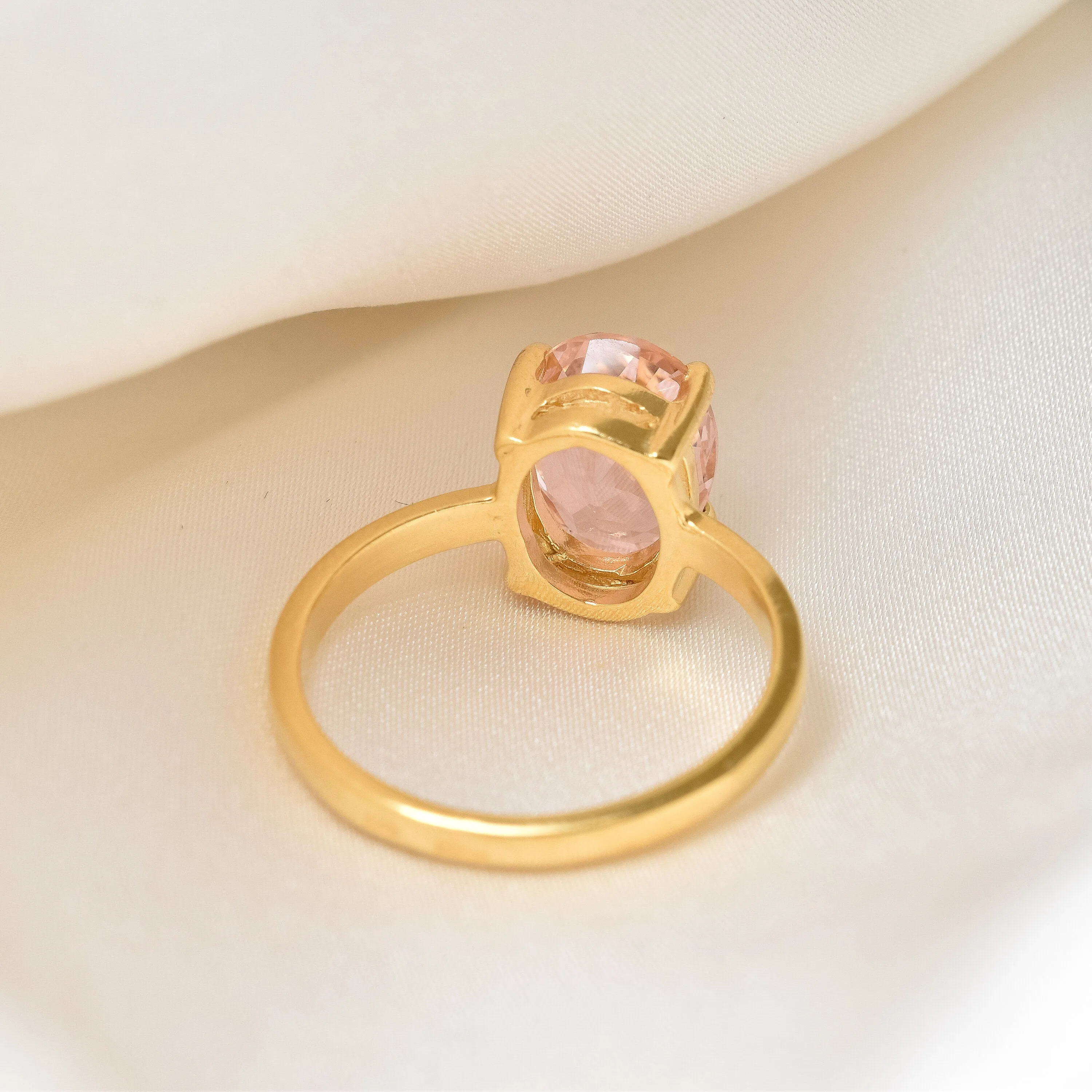 Morganite Engagement Ring - Pink Promise Ring - Gold Morganite Ring