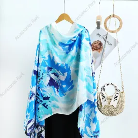 Multicolor Printed Summer Friendly High-Quality Satin Silk Scarf