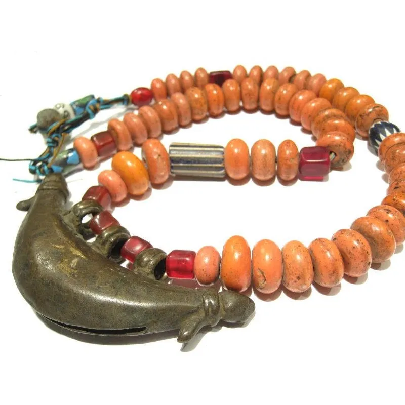 Naga "Coral Glass" Hand Wound Heirloom Bead Necklace 2