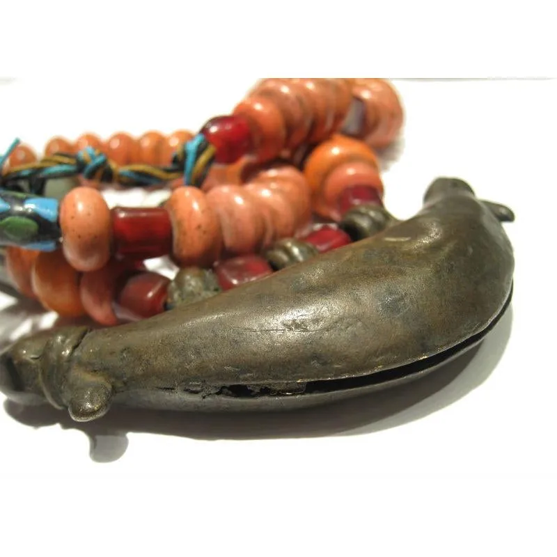 Naga "Coral Glass" Hand Wound Heirloom Bead Necklace 2