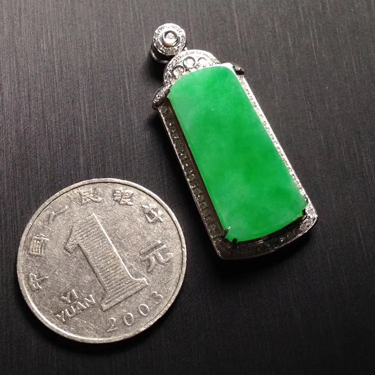 Natural Jade Pendant Jadeite Gold Pendant PT403