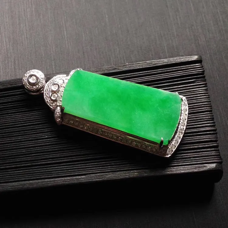 Natural Jade Pendant Jadeite Gold Pendant PT403
