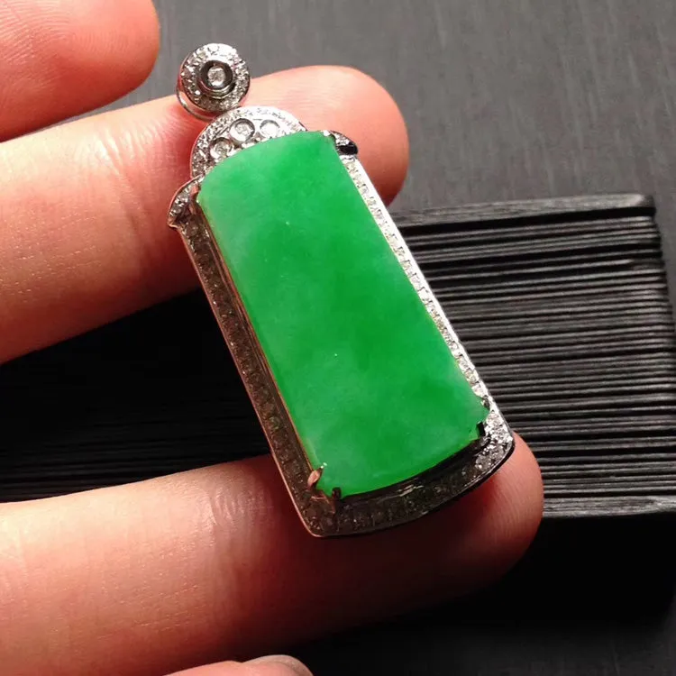 Natural Jade Pendant Jadeite Gold Pendant PT403