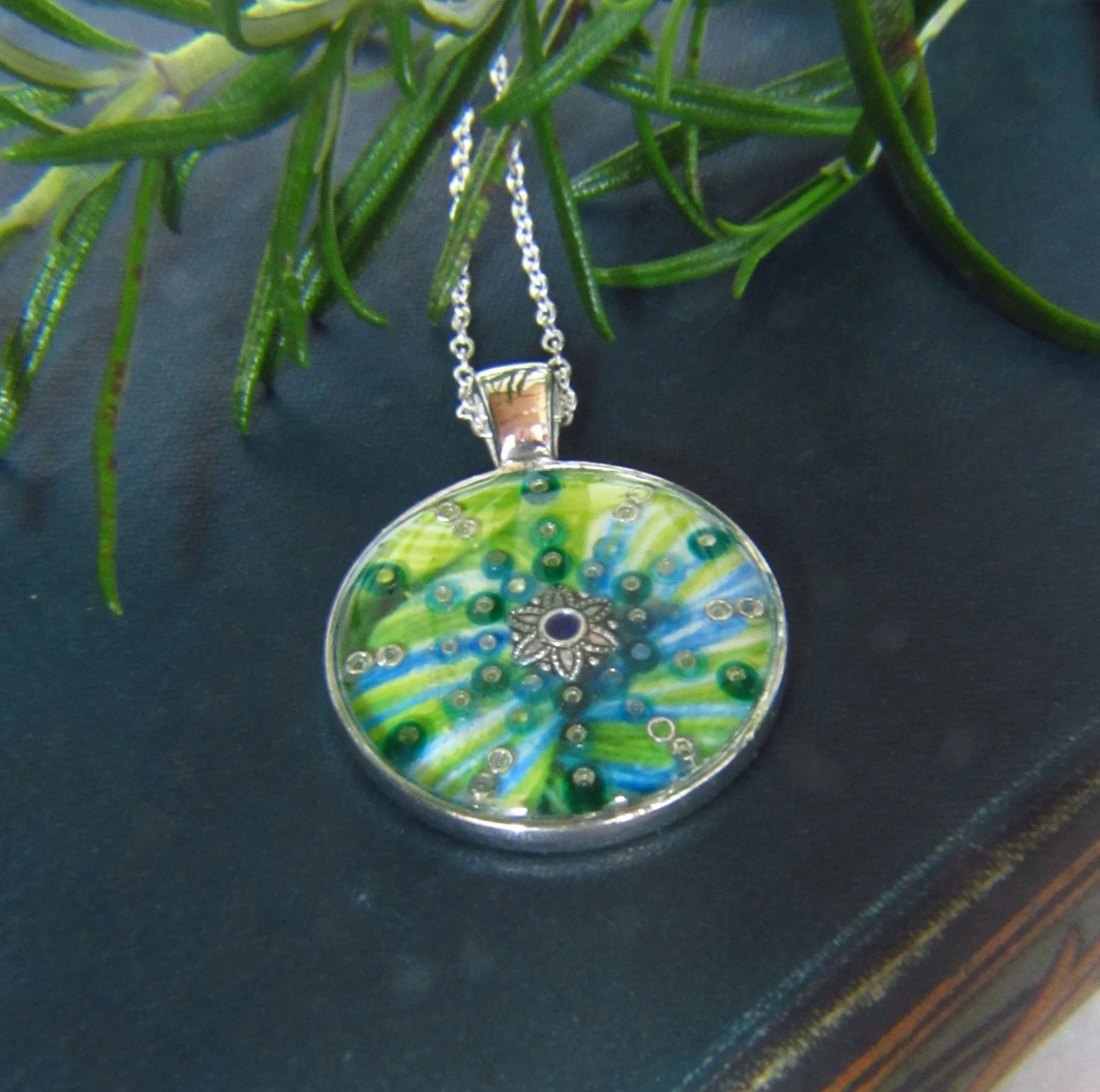 Neptune - silver plated pendant and necklace