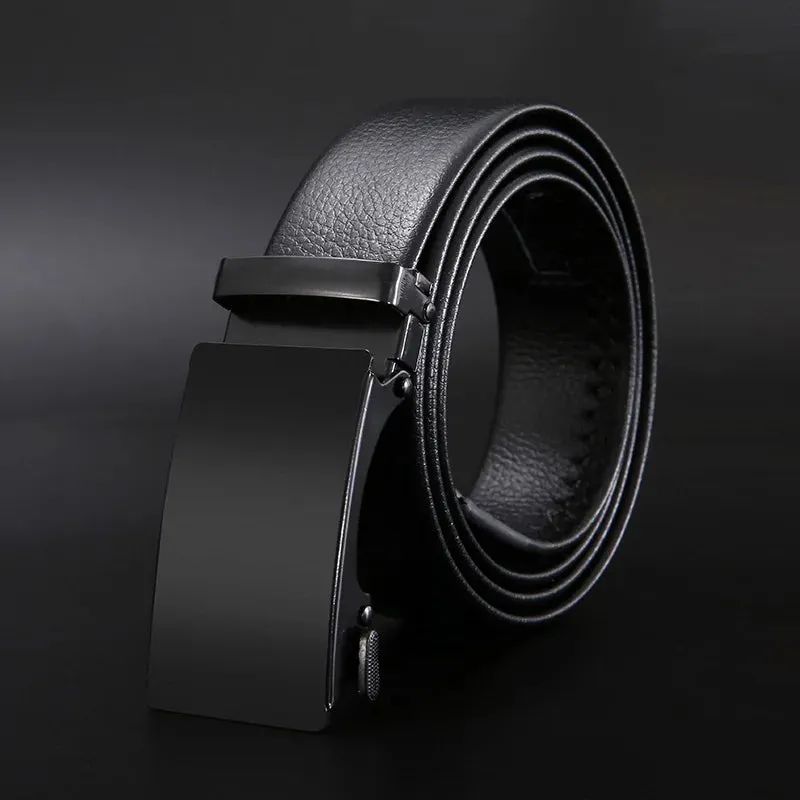 New Men's Belts Pu Leather Alloy Automatic Buckle Belt Business Casual Designer Male Waist Band Fashion Luxury High Quality Belt