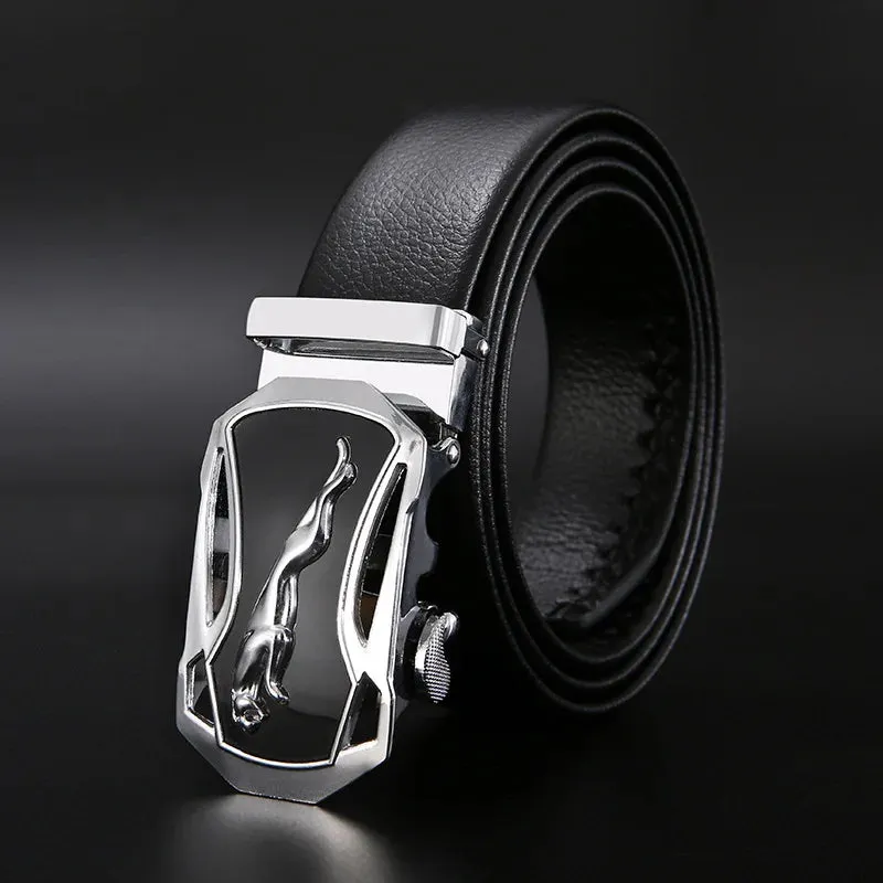 New Men's Belts Pu Leather Alloy Automatic Buckle Belt Business Casual Designer Male Waist Band Fashion Luxury High Quality Belt