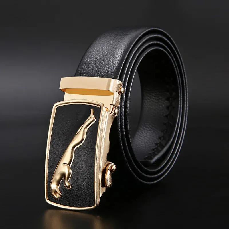 New Men's Belts Pu Leather Alloy Automatic Buckle Belt Business Casual Designer Male Waist Band Fashion Luxury High Quality Belt
