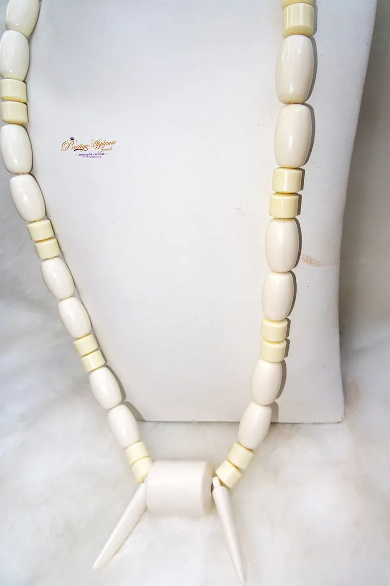 Nigerian Ethnic Arcylic Coral wedding Men Beaded Groom Edo Igbo Red White Necklace Jewellery
