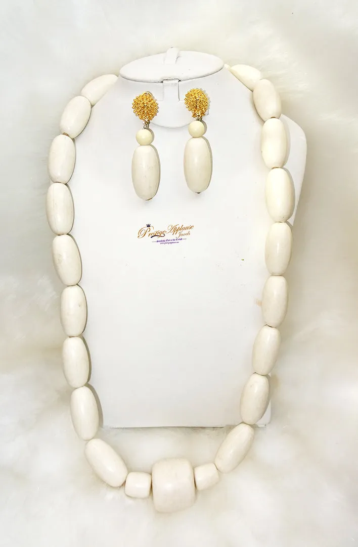 Nigerian Ethnic Arcylic Coral wedding Men Beaded Groom Edo Igbo Red White Necklace Jewellery