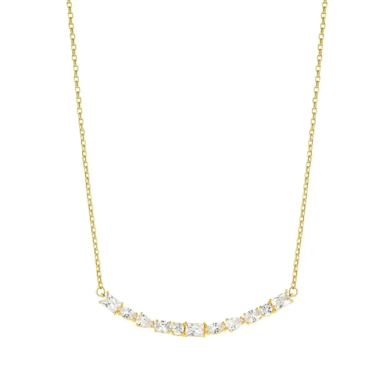 Nomination Colour Wave Necklace, Cubic Zirconia, 24K Gold