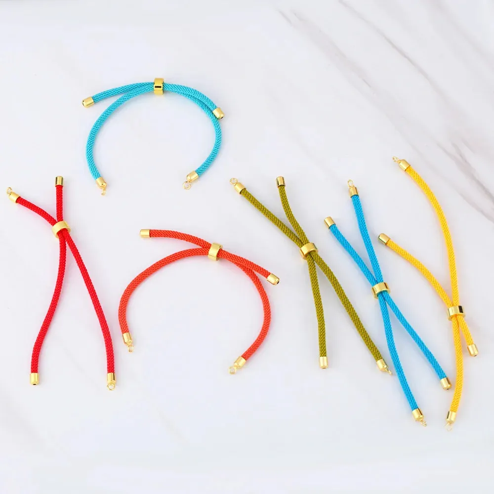 OCESRIO Fashion Cotton Rope Chain for Bracelet Making DIY Gold Plated Copper Adjustable Jewelry Creation Wholesale cana012