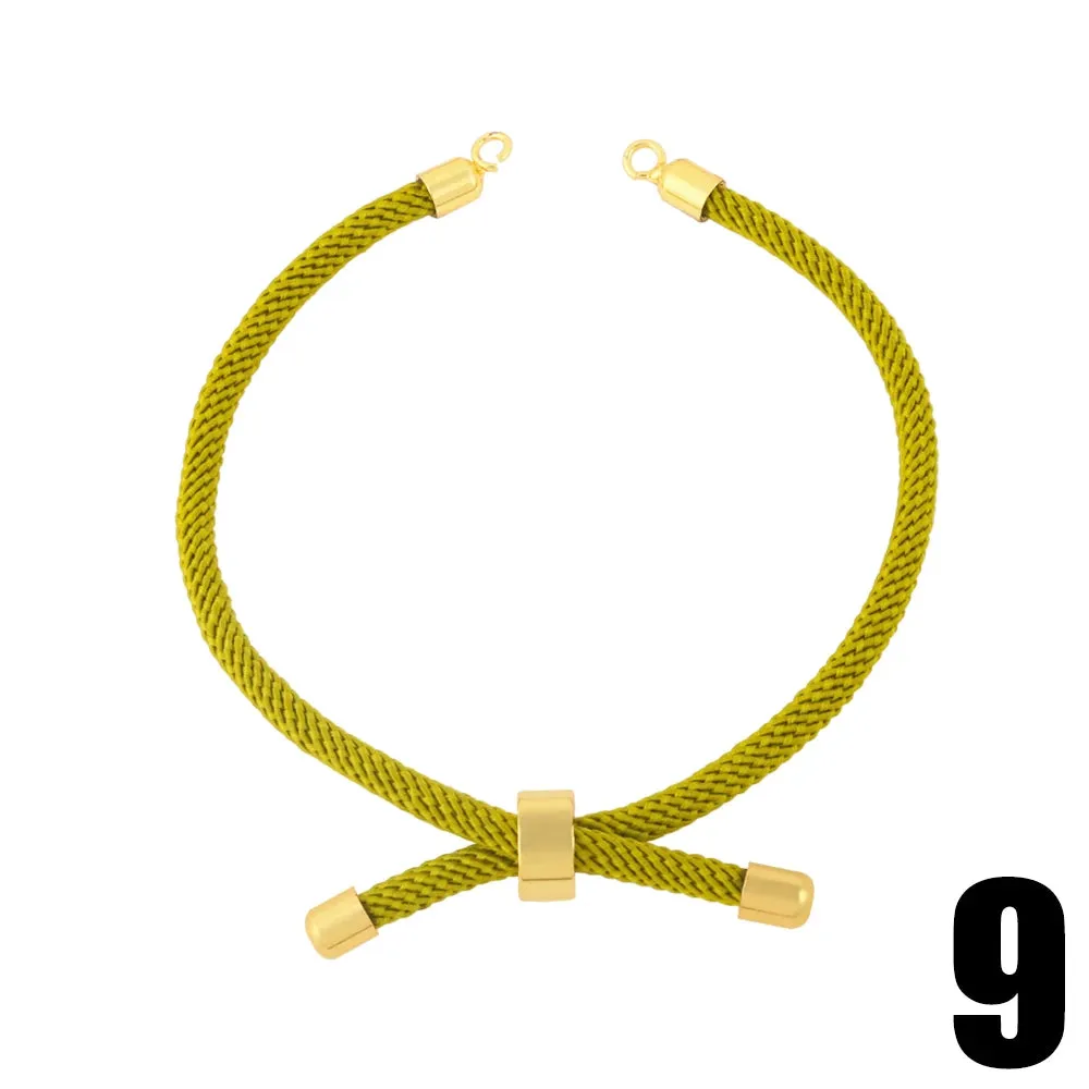 OCESRIO Fashion Cotton Rope Chain for Bracelet Making DIY Gold Plated Copper Adjustable Jewelry Creation Wholesale cana012