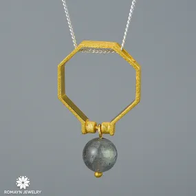 Octagon Ring Necklace, 2 in 1 Ring