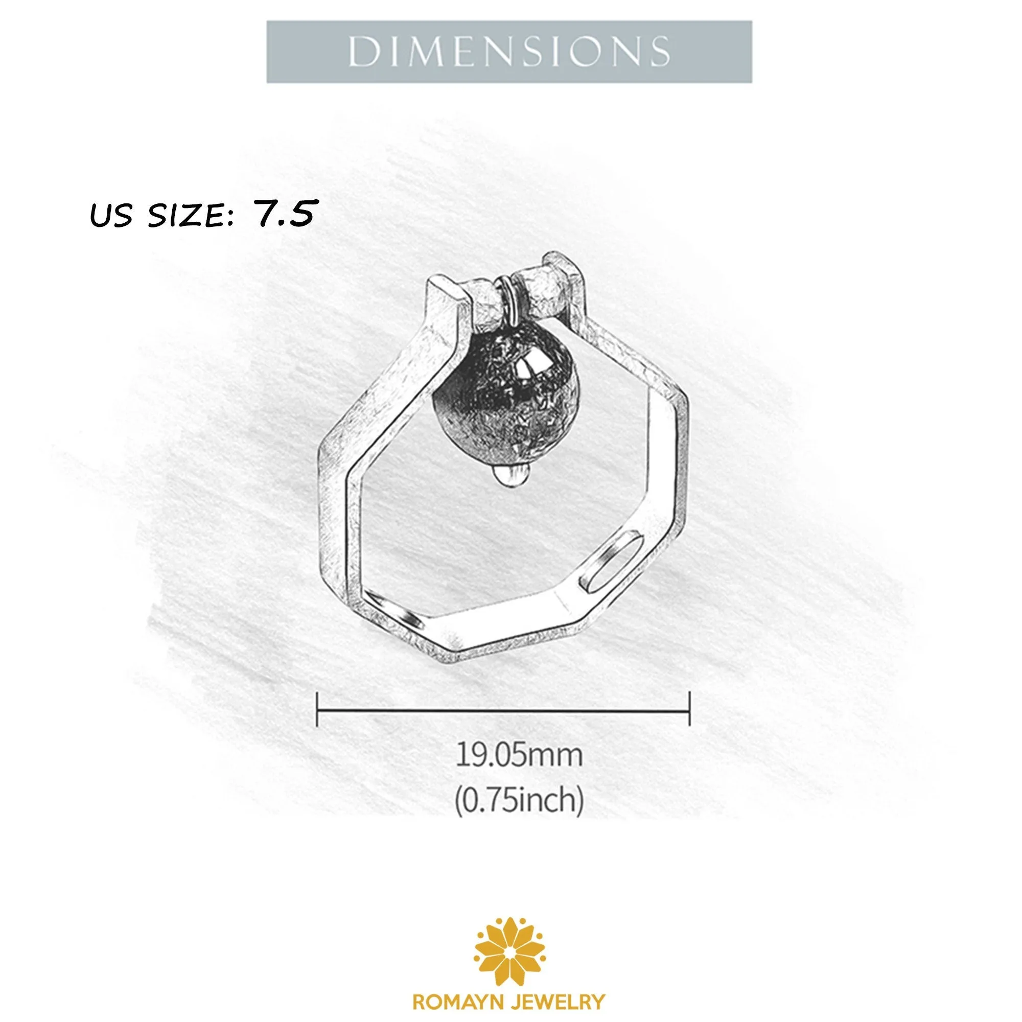 Octagon Ring Necklace, 2 in 1 Ring