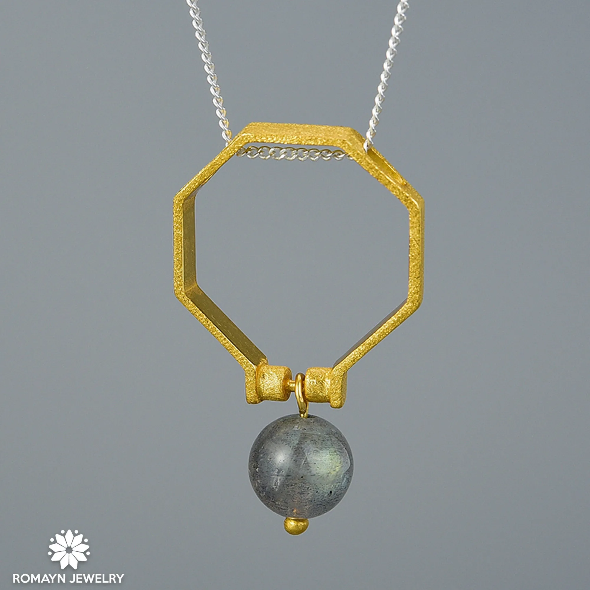 Octagon Ring Necklace, 2 in 1 Ring