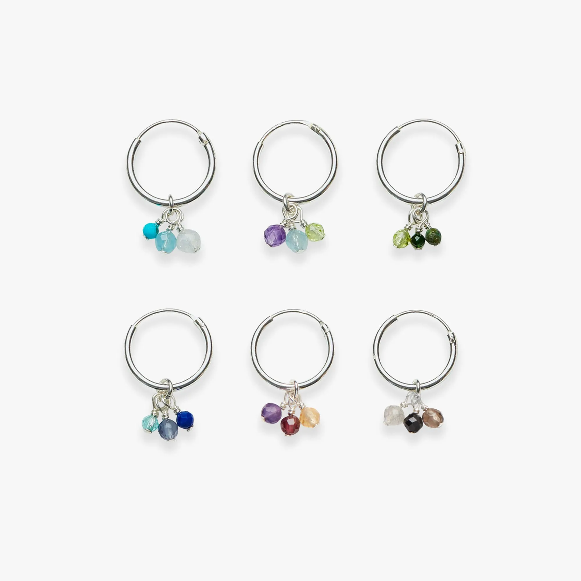 Palette bunch charm earring silver