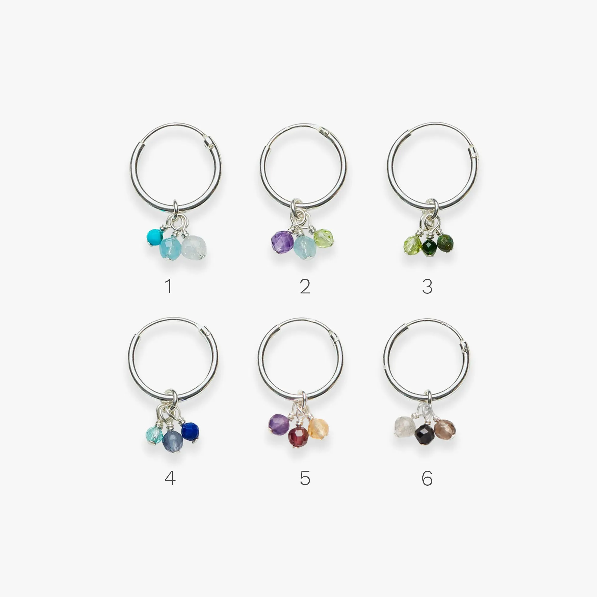 Palette bunch charm earring silver