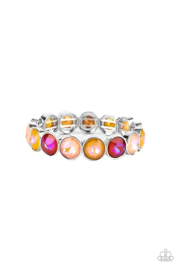 Paparazzi Radiant on Repeat - Orange Bracelet - Black Diamond Exclusive