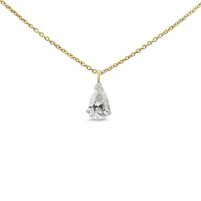 Pear Shaped Diamond Pendant Necklace