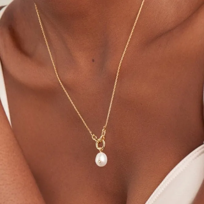 Pearl Sparkle Pendant Necklace  N043-03G