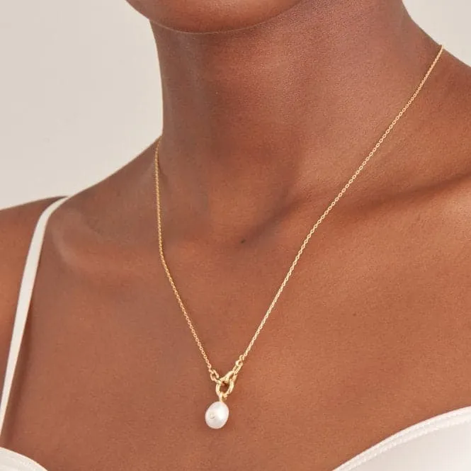 Pearl Sparkle Pendant Necklace  N043-03G