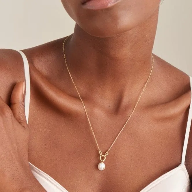 Pearl Sparkle Pendant Necklace  N043-03G